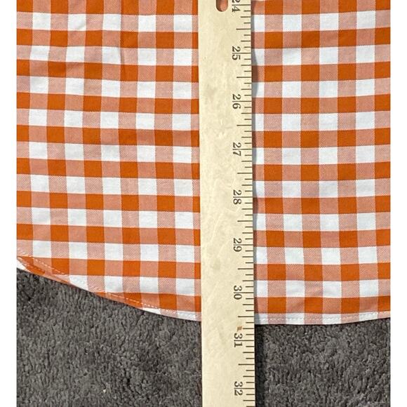 Brooks Brothers Mens L Orange Gingham Button Down Non Iron Supima Cotton Shirt - Picture 11 of 13